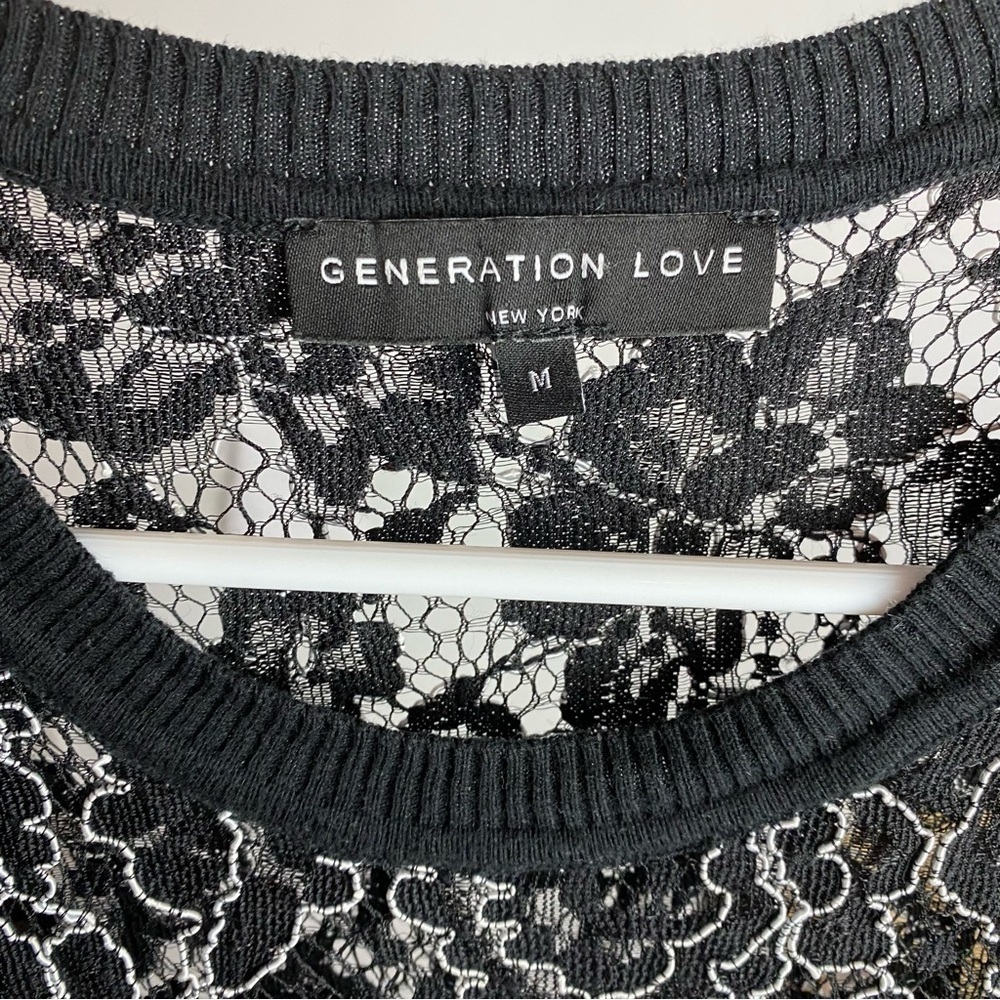 Generation Love Lace Tank Top Womens Size Medium Black Sleeveless Shirt Tunic - Picture 7 of 11